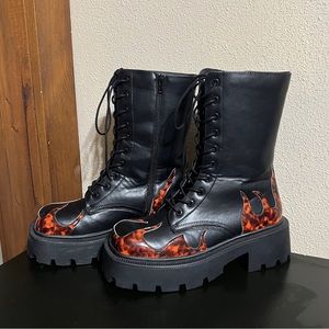 Platform Black Flame Boots!